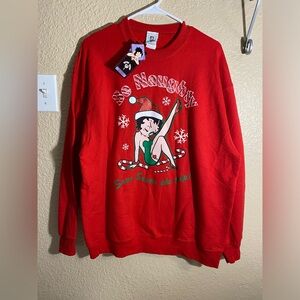 Betty Boop Christmas Sweatshirt Crewneck XL